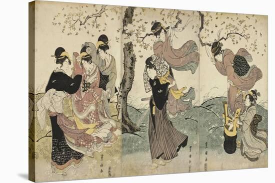 Flowers in the Wind, C. 1797-1800-Utagawa Toyokuni-Stretched Canvas