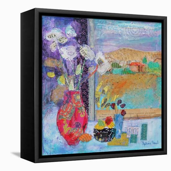 Flowers in the Window 2014-Sylvia Paul-Framed Stretched Canvas