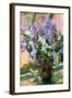 Flowers In The Window-Mary Cassatt-Framed Art Print