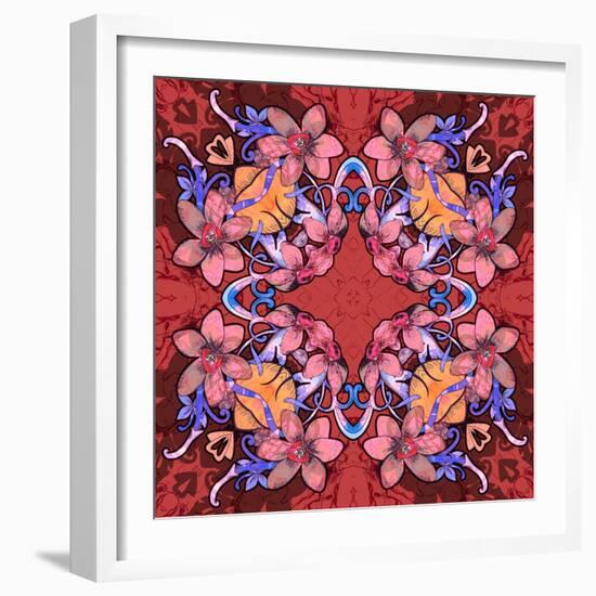 Flowers: Kaleidoscopic Pattern-Zdanchuk Svetlana-Framed Art Print