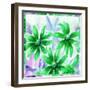 Flowers, Low Poly Pattern-alexcoolok-Framed Art Print