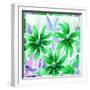 Flowers, Low Poly Pattern-alexcoolok-Framed Art Print