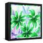 Flowers, Low Poly Pattern-alexcoolok-Framed Stretched Canvas