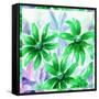 Flowers, Low Poly Pattern-alexcoolok-Framed Stretched Canvas