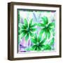 Flowers, Low Poly Pattern-alexcoolok-Framed Art Print