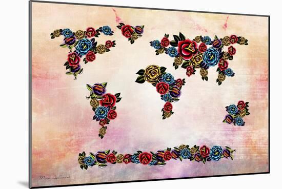 Flowers Map-Mark Ashkenazi-Mounted Giclee Print