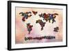 Flowers Map-Mark Ashkenazi-Framed Giclee Print