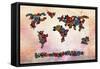 Flowers Map-Mark Ashkenazi-Framed Stretched Canvas