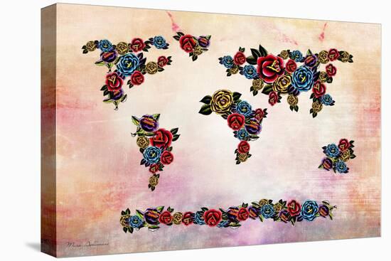 Flowers Map-Mark Ashkenazi-Stretched Canvas