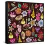 Flowers, Mix Flowers Color-Belen Mena-Framed Stretched Canvas