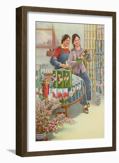 "Flowers of Friendship", Propaganda Poster from the Chinese Cultural Revolution, 1970-null-Framed Giclee Print