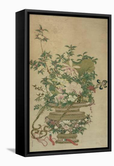 Flowers of the Four Seasons, Qing dynasty, 18th-19th century-Chinese School-Framed Stretched Canvas