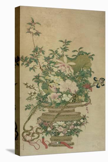 Flowers of the Four Seasons, Qing dynasty, 18th-19th century-Chinese School-Stretched Canvas