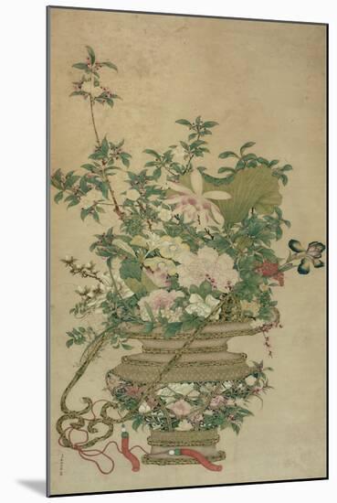 Flowers of the Four Seasons, Qing dynasty, 18th-19th century-Chinese School-Mounted Giclee Print