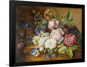 Flowers on a Ledge, 1814-Ernestine Panckoucke-Framed Giclee Print