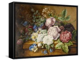 Flowers on a Ledge, 1814-Ernestine Panckoucke-Framed Stretched Canvas