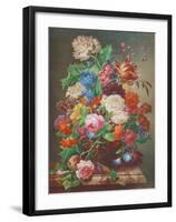 Flowers on a Marble Table-Joseph Nigg-Framed Collectable Print