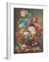 Flowers on a Marble Table-Joseph Nigg-Framed Collectable Print