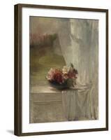 Flowers on a Window Ledge, c.1861-John La Farge or Lafarge-Framed Giclee Print