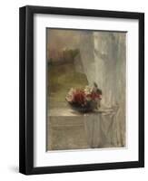 Flowers on a Window Ledge, c.1861-John La Farge or Lafarge-Framed Premium Giclee Print