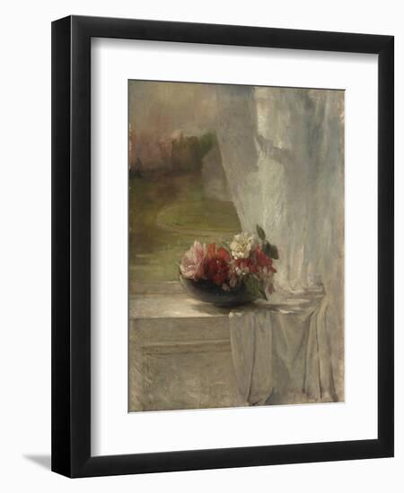 Flowers on a Window Ledge, c.1861-John La Farge or Lafarge-Framed Premium Giclee Print