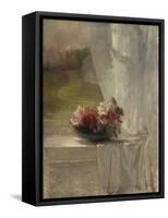 Flowers on a Window Ledge, c.1861-John La Farge or Lafarge-Framed Stretched Canvas