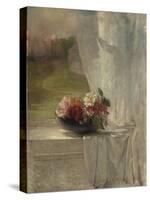 Flowers on a Window Ledge, c.1861-John La Farge or Lafarge-Stretched Canvas