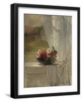 Flowers on a Window Ledge, c.1861-John La Farge or Lafarge-Framed Giclee Print