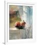 Flowers on a Window Ledge-John Lafarge-Framed Art Print