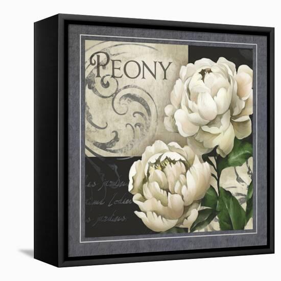 Flowers on B&W IV-Abby White-Framed Stretched Canvas