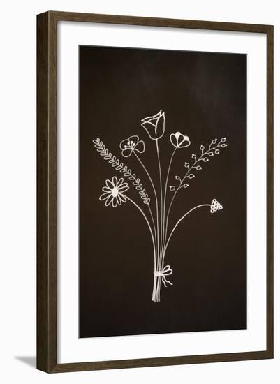 Flowers on Blackboard-Anjo Kan-Framed Photographic Print