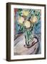 Flowers on End Table, 2020, (watercolor on paper)-Richard Fox-Framed Giclee Print
