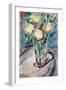 Flowers on End Table, 2020, (watercolor on paper)-Richard Fox-Framed Giclee Print