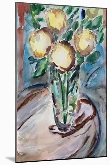 Flowers on End Table, 2020, (watercolor on paper)-Richard Fox-Mounted Giclee Print