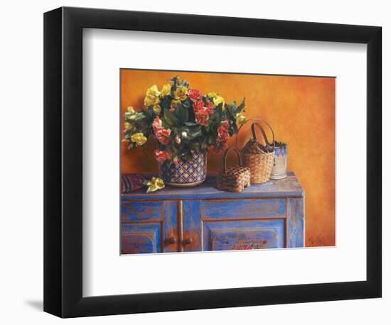 Flowers on Gramma's Sideboard I-M^ De Flaviis-Framed Art Print