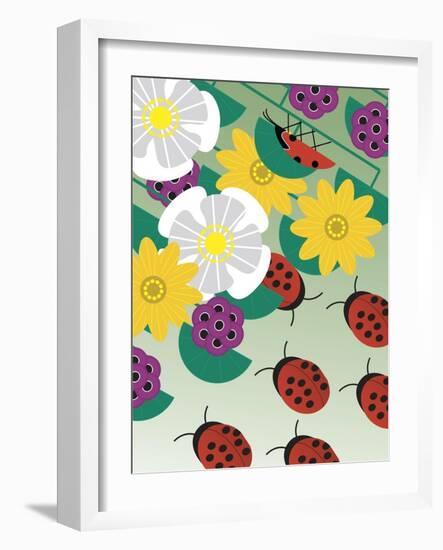 Flowers on Green-Marie Sansone-Framed Giclee Print