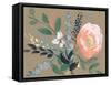 Flowers on Mocha I-Jennifer Goldberger-Framed Stretched Canvas