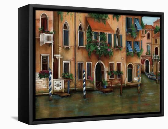 Flowers on the Canal-Betty Lou-Framed Stretched Canvas