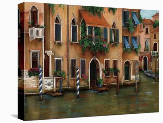 Flowers on the Canal-Betty Lou-Stretched Canvas