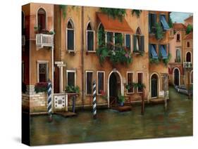 Flowers on the Canal-Betty Lou-Stretched Canvas