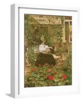 Flowers on the Terrace-Victor Pyanet-Framed Giclee Print