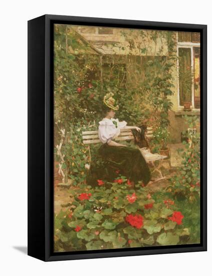 Flowers on the Terrace-Victor Pyanet-Framed Stretched Canvas