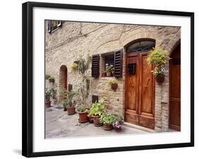 Flowers On The Wall, Tuscany, Italy-Monte Nagler-Framed Photographic Print