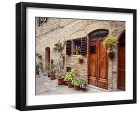 Flowers On The Wall, Tuscany, Italy-Monte Nagler-Framed Photographic Print