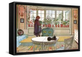 Flowers on the Windowsill, From 'A Home' series, c.1895-Carl Larsson-Framed Stretched Canvas