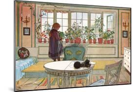 Flowers on the Windowsill, From 'A Home' series, c.1895-Carl Larsson-Mounted Giclee Print