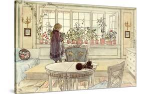 Flowers on the Windowsill, from 'A Home' Series, C.1895-Carl Larsson-Stretched Canvas