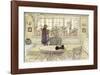 Flowers on the Windowsill, from 'A Home' Series-Carl Larsson-Framed Premium Giclee Print