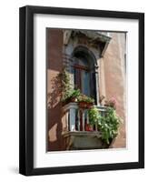 Flowers on Villa Balcony, Venice, Italy-Lisa S^ Engelbrecht-Framed Premium Photographic Print