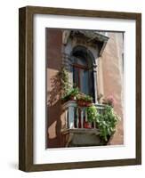 Flowers on Villa Balcony, Venice, Italy-Lisa S^ Engelbrecht-Framed Photographic Print